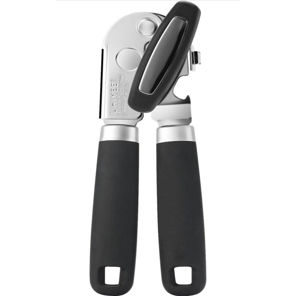 New UHIYEE Hand Held Can Opener Heavy Duty with Magnetic Lid Lifter Black 1285Rk